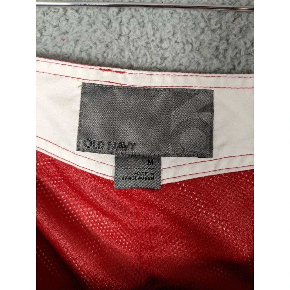 Old Navy Swim Board Shorts Mens M Red Orange Tropical Beach Surfer Y2K Skater